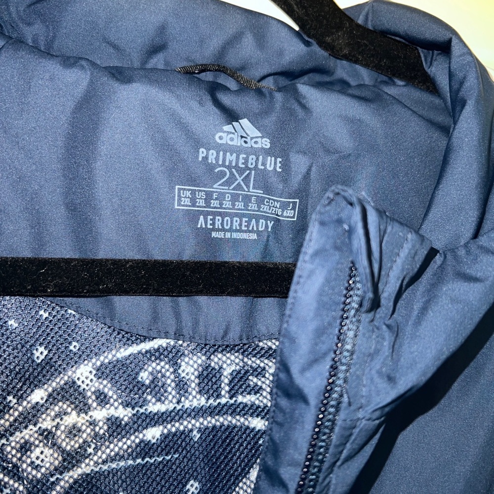 Adidas Boston marathon windbreaker running jacket navy stripe 2xl - Picture 8 of 9